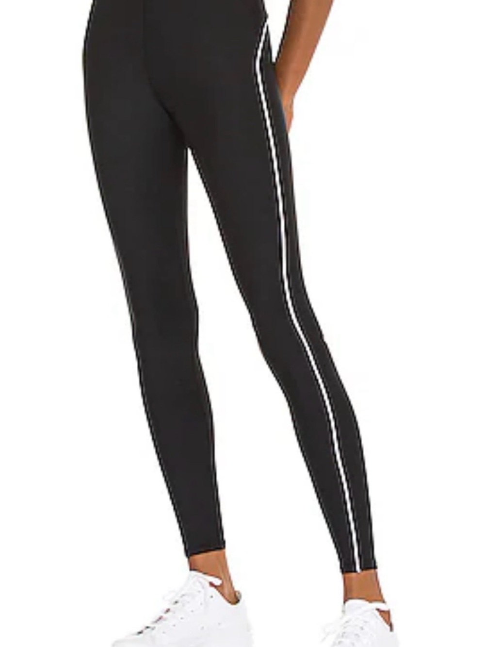 Alo Yoga Airlift High-Waist Black with White Side-Stripe Suit Up Leggings size S